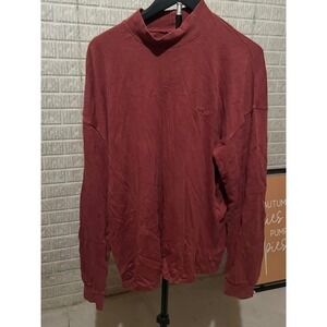 Columbia Mock Neck Long Sleeve Top Sweatshirt Burgundy‎ Casual Comfy